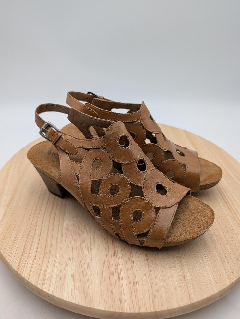 Josef Seibel Shoes Womens Size 6 Brown Leather Slingback Sandals Comfort